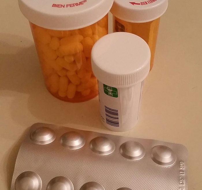 several bottles of medications