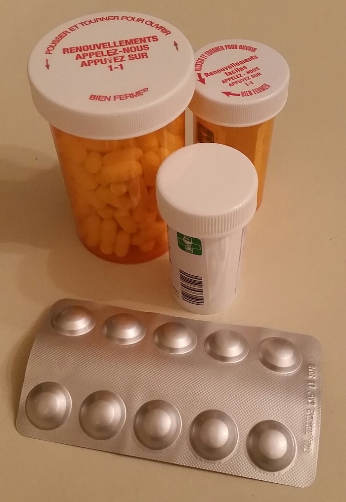 several bottles of medications