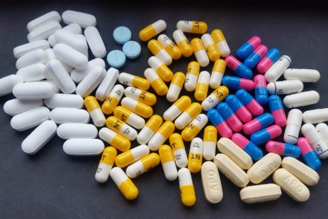 an assortment of different pills
