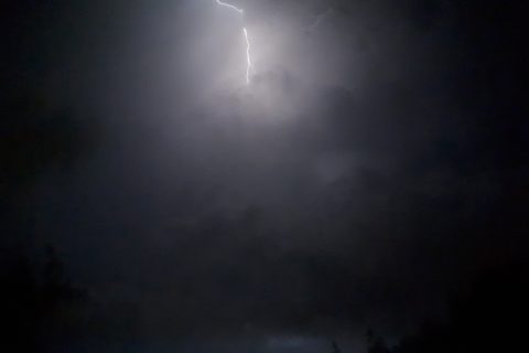 lightning in a night sky