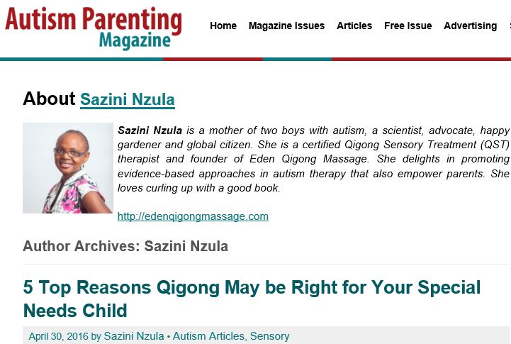 Dr. Sazini Nzula's profile in Autism Parenting Magazine