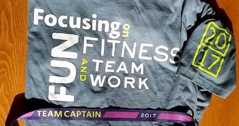 a t-shirt from a workplace fitness challenge
