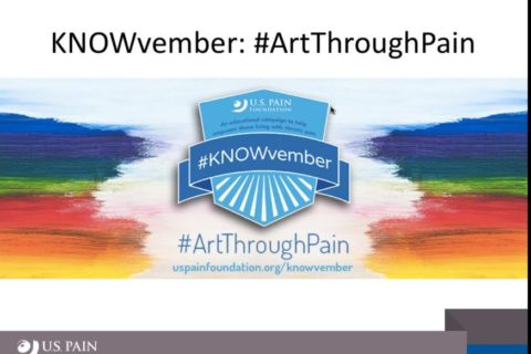 a poster for the US Pain Foundation's KNOWvember Art through pain campaign