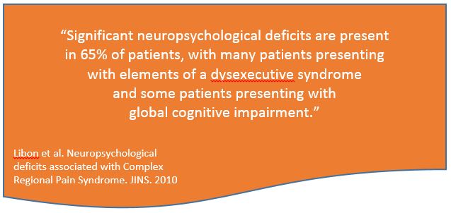 a quote from the Journal of International Neuropsychological Society: "“Significant neuropsychological deficits are present in 65% of patients, with many patients presenting with elements of a dysexecutive syndrome and some patients presenting with global cognitive impairment.” (Libon et al, 2010)