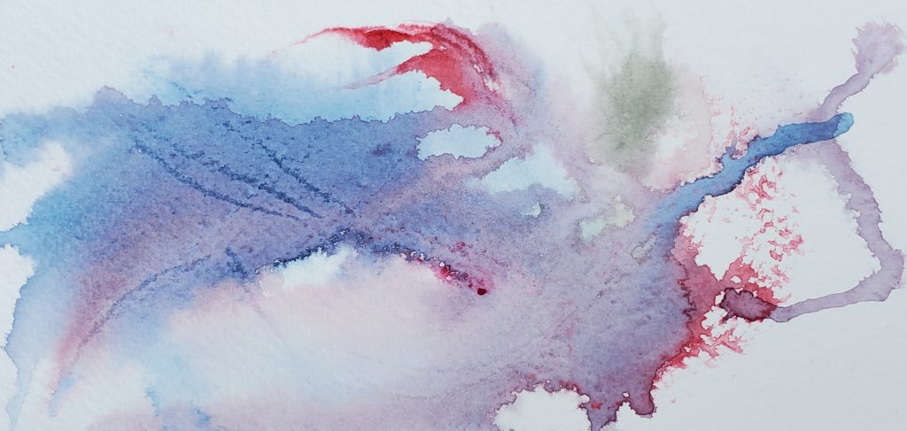 a semi-abstract watercolour painting of a mosquito