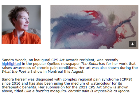 A headline from a newsletter: "CPS Art Award Recipient Featured in The Suburban Newspaper"