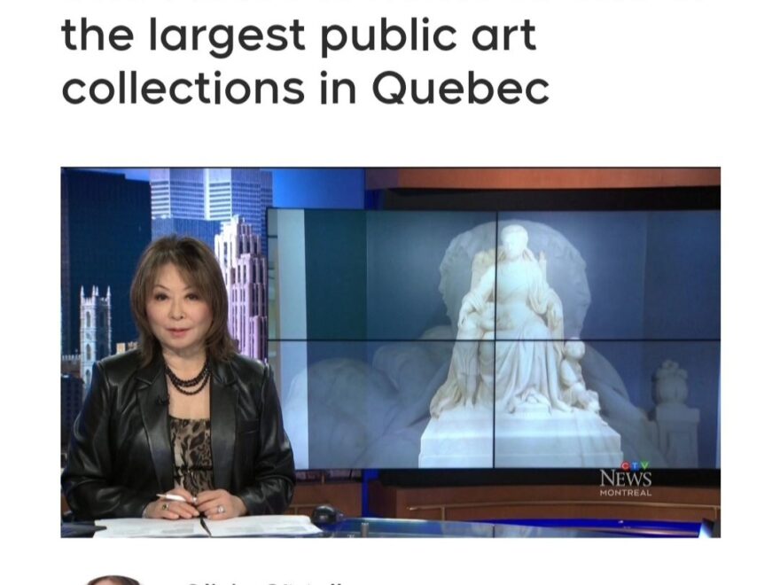 A screenshot of a CTV News Montreal report: "The MUHC is home to one of the largest public art collections in Quebec"