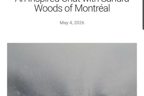 A screenshot of a feature on Montreal artist Sandra Woods, in the "Bold Journey" international magazine on May 4, 2026.