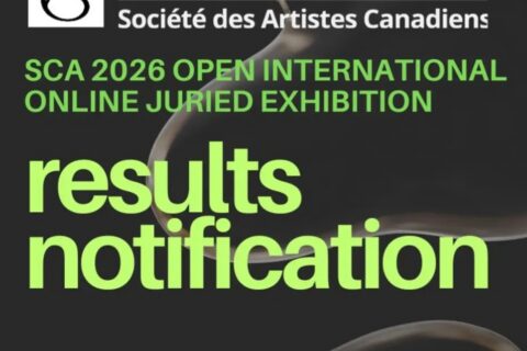 Poster for the "2026 Open International Online Juried Exhibition" of the Society of Canadian Artists (SCA)